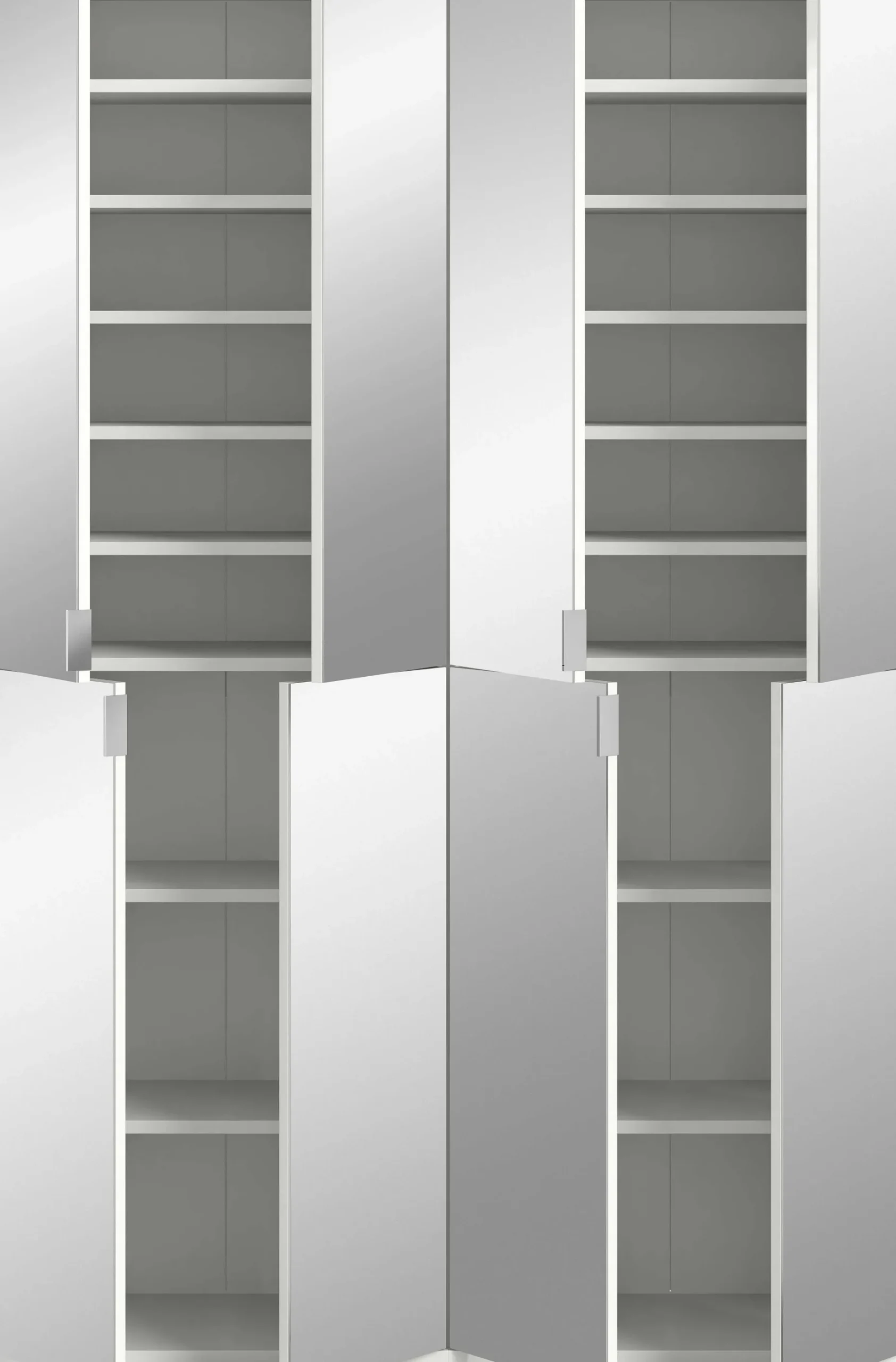 Kleiderschrank Projekt X Xonox – Weiß Laminat & Spiegeltüren – 122x193x34 cm