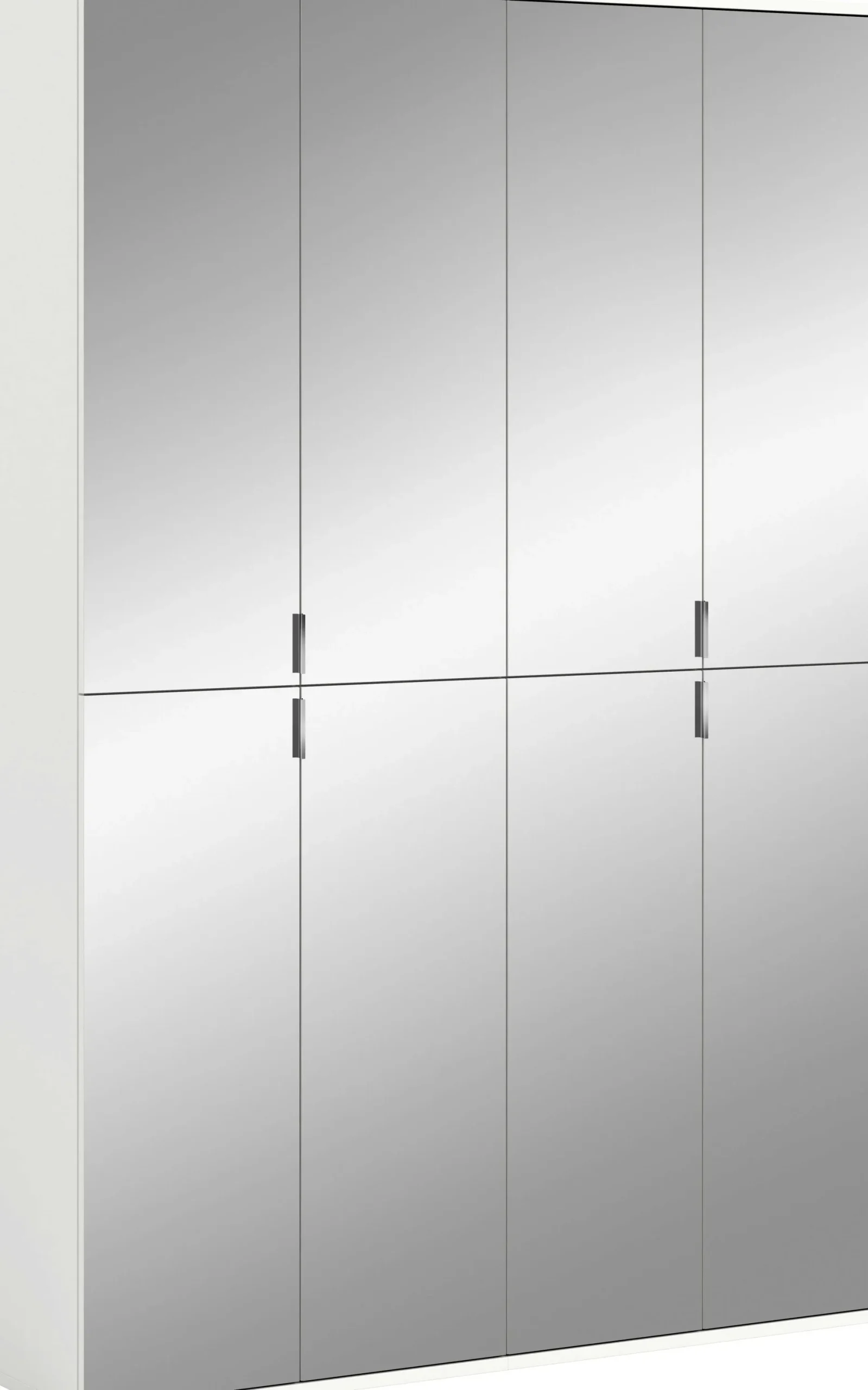 Kleiderschrank Projekt X Xonox – Weiß Laminat & Spiegeltüren – 122x193x34 cm