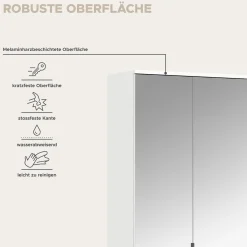 Kleiderschrank Projekt X Xonox – Weiß Laminat & Spiegeltüren – 122x193x34 cm