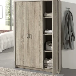 Kleiderschrank Ray 120cm mit 3 Türen - Sonoma Eiche