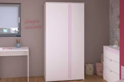 Kleiderschrank Rue mit 2 Türen - weiß/grau oder weiß/rosa