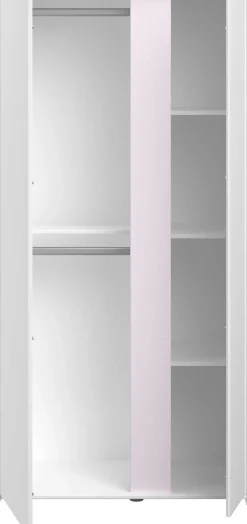Kleiderschrank Rue mit 2 Türen - weiß/grau oder weiß/rosa