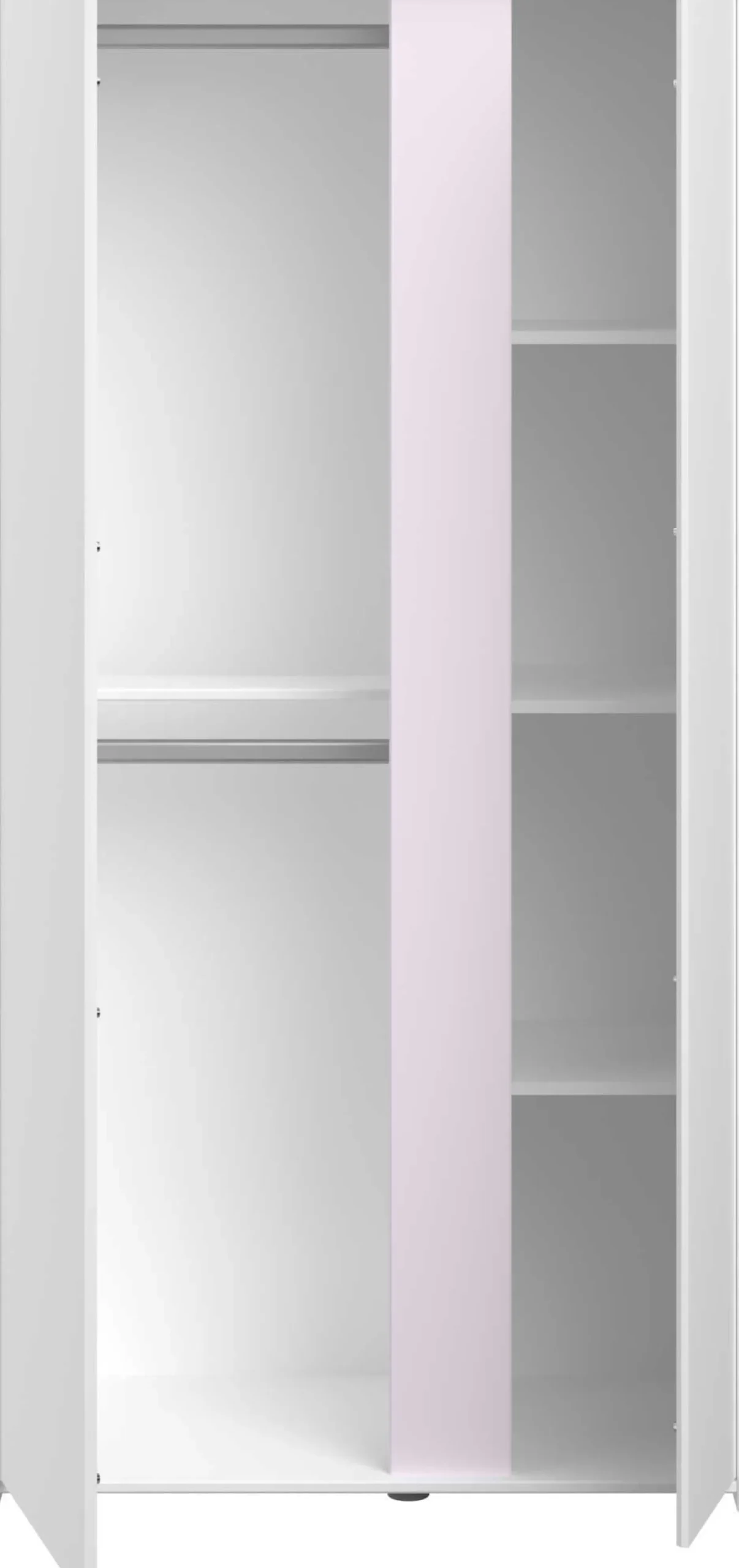 Kleiderschrank Rue mit 2 Türen - weiß/grau oder weiß/rosa