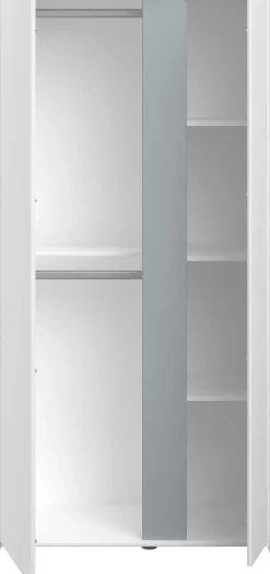 Kleiderschrank Rue mit 2 Türen - weiß/grau oder weiß/rosa