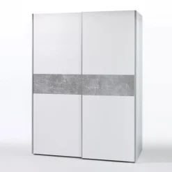 Kleiderschrank Salamanca 170cm mit 2 Türen - weiß/Beton