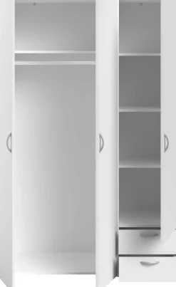 Kleiderschrank Salvador 3 Türen und 2 Schubladen - weiß