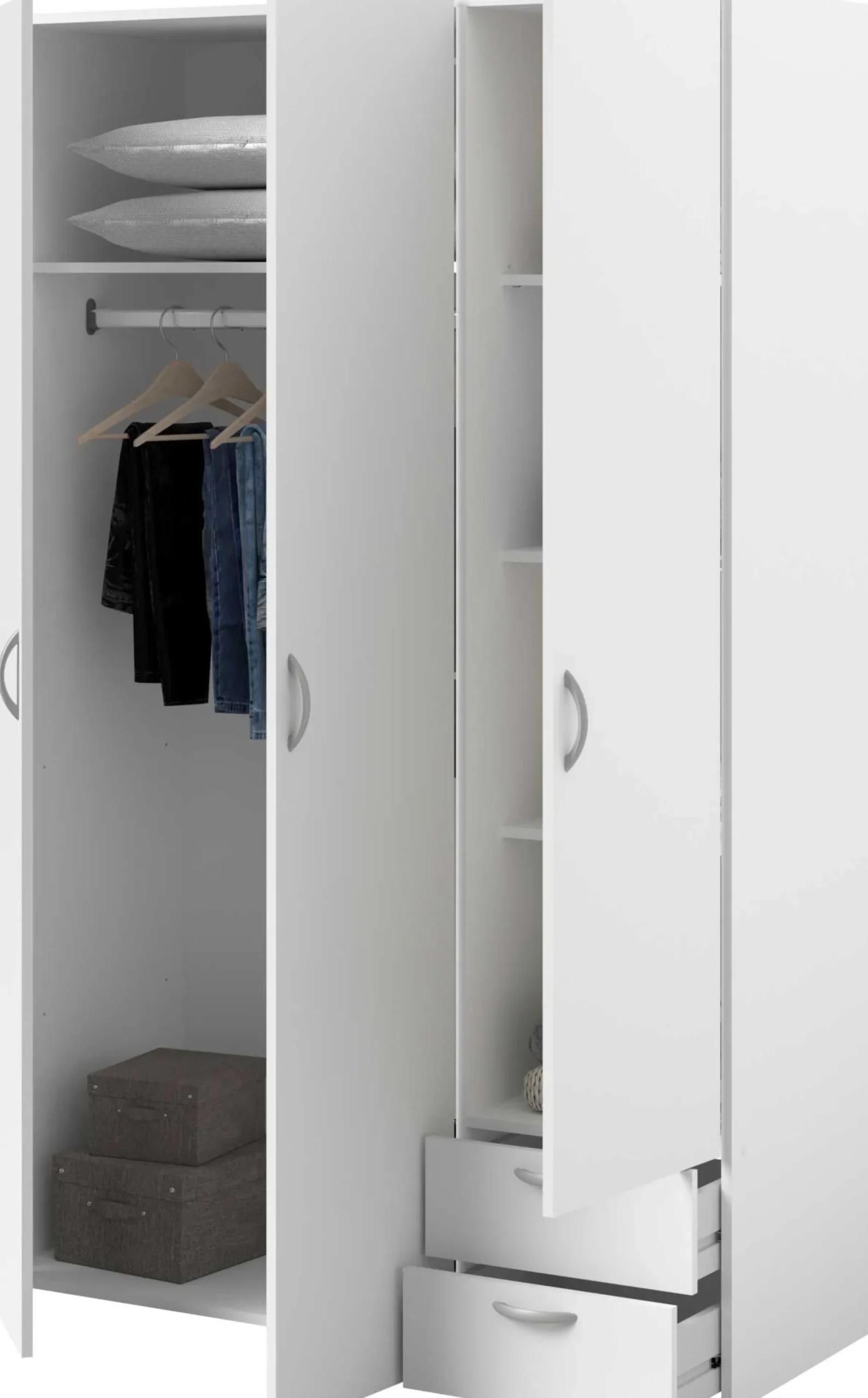 Kleiderschrank Salvador 3 Türen und 2 Schubladen - weiß