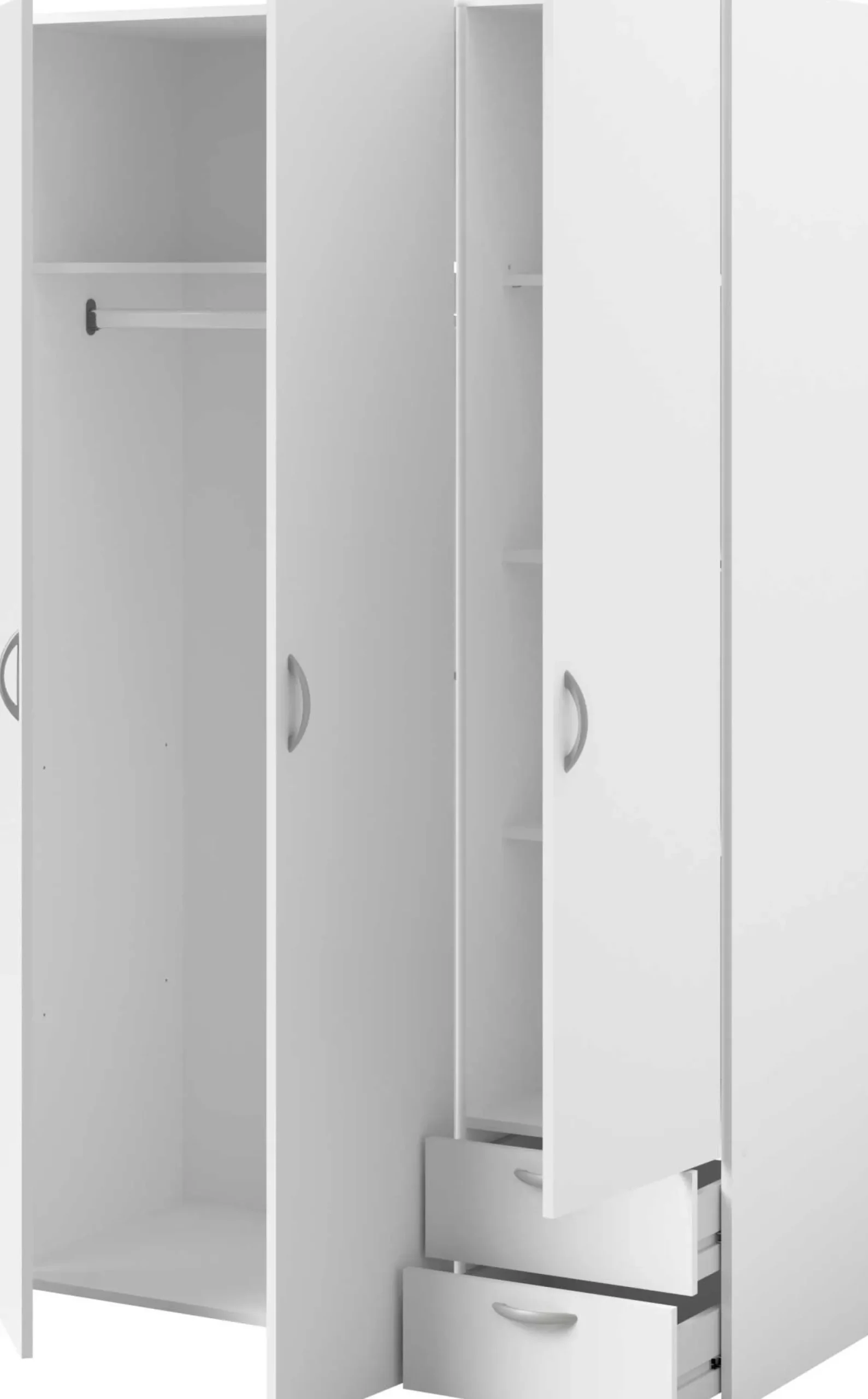 Kleiderschrank Salvador 3 Türen und 2 Schubladen - weiß