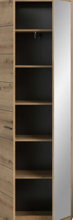 Kleiderschrank Scout Xonox - Evoke Oak, 62x197x37 cm, mit Spiegel