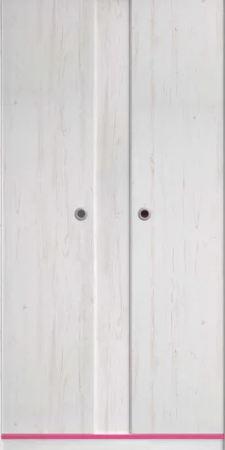 Kleiderschrank Smoozy 90cm 2 Türen - weiß/rosa oder weiß/blau