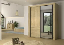 Kleiderschrank Sofia | 192 x 63 x 220 cm | Gold Oak Design