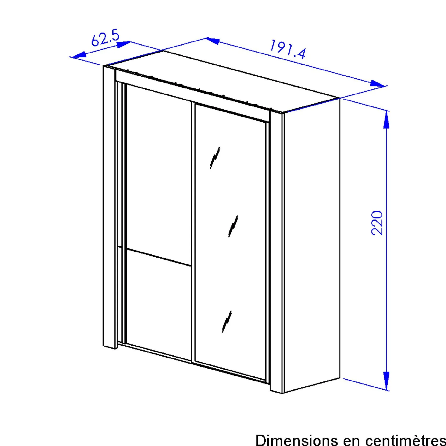 Kleiderschrank Sofia | 192 x 63 x 220 cm | Gold Oak Design