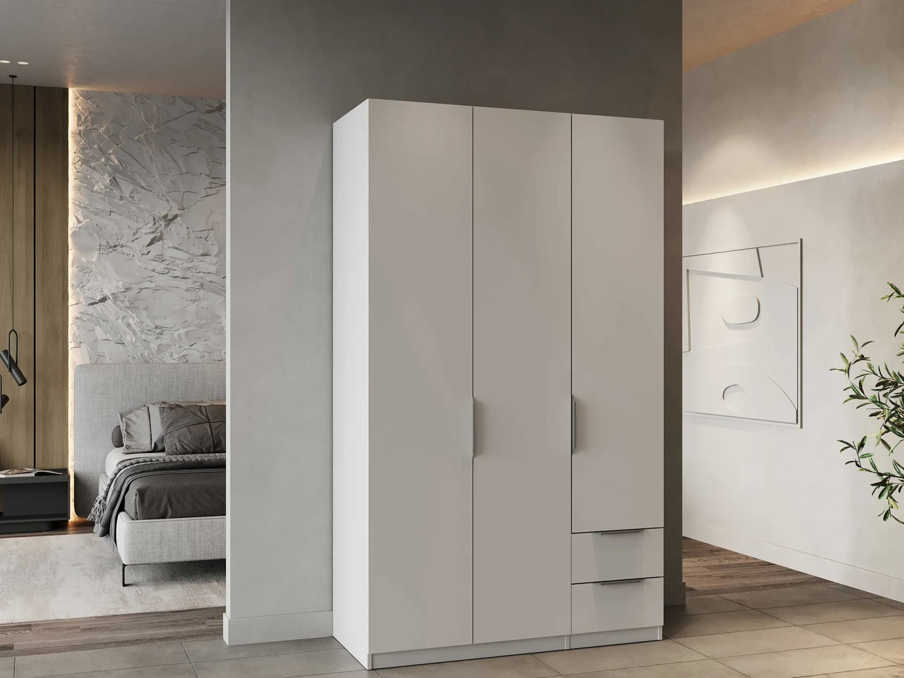 Kleiderschrank Spectre 120cm - matt weiß