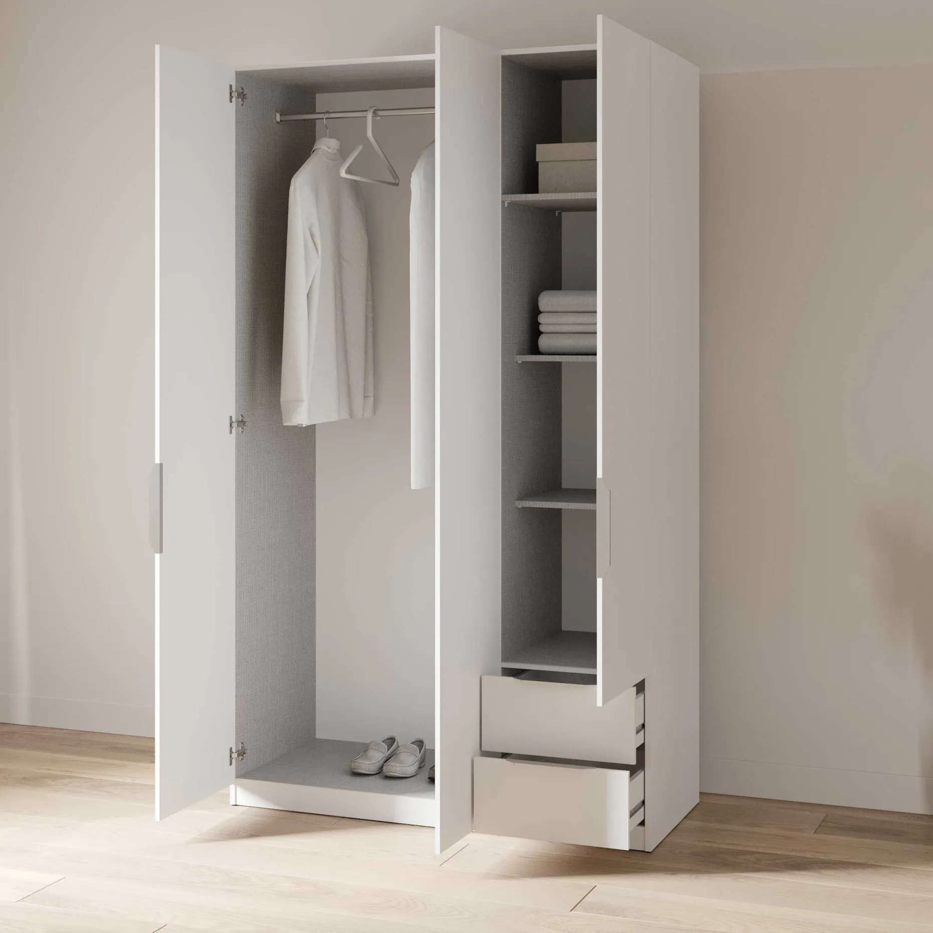 Kleiderschrank Spectre 120cm - matt weiß