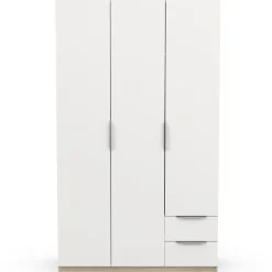 Kleiderschrank Spectre 120cm - matt weiß/Eiche