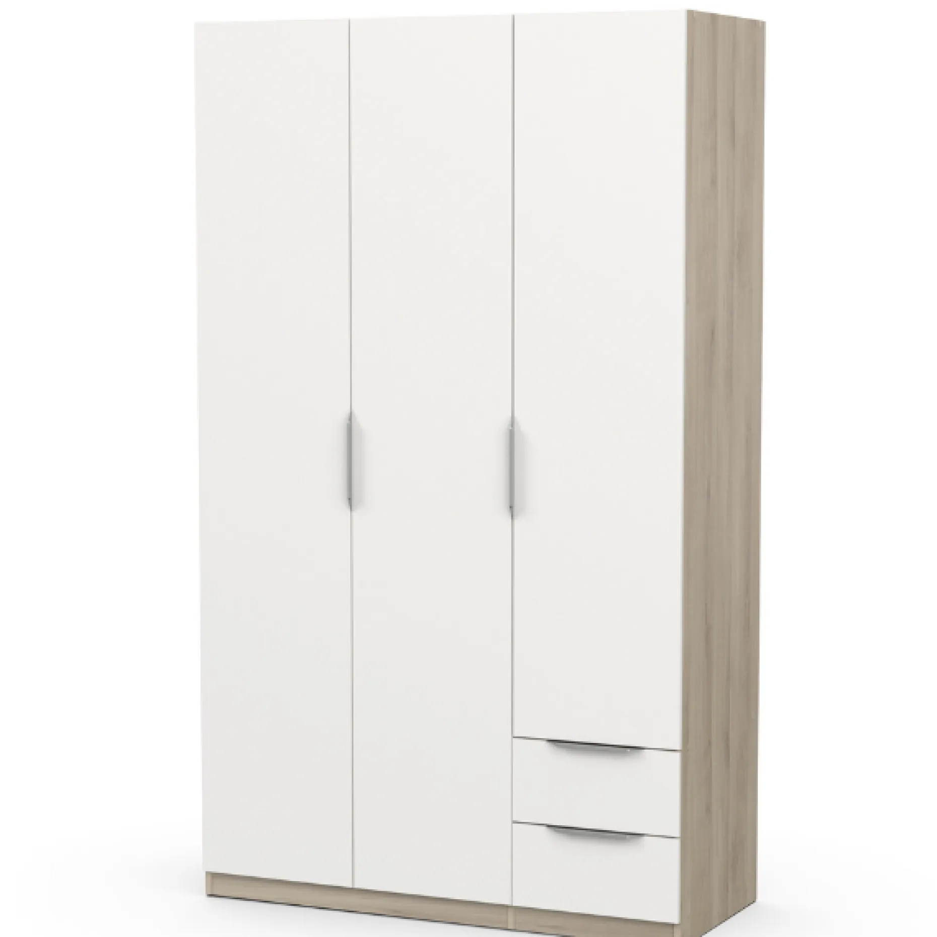 Kleiderschrank Spectre 120cm - matt weiß/Eiche