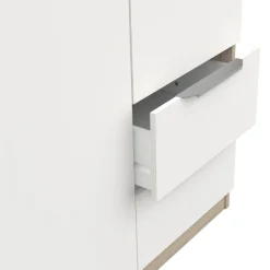 Kleiderschrank Spectre 120cm - matt weiß/Eiche
