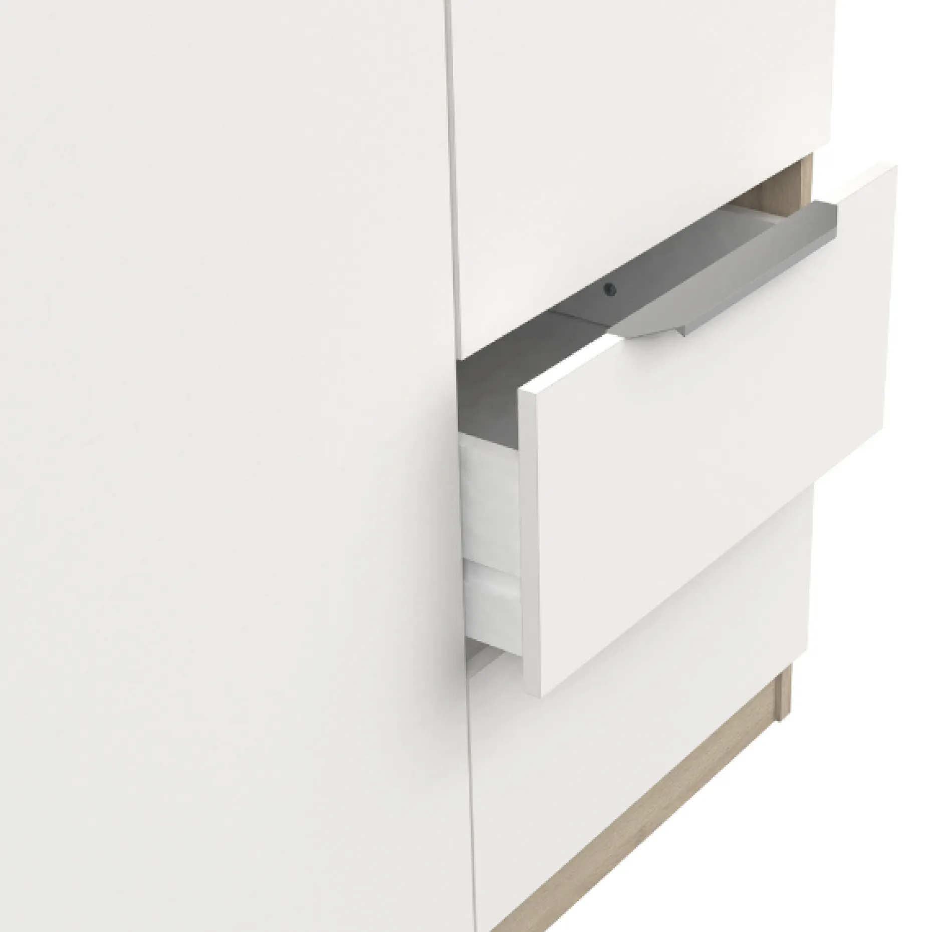 Kleiderschrank Spectre 120cm - matt weiß/Eiche