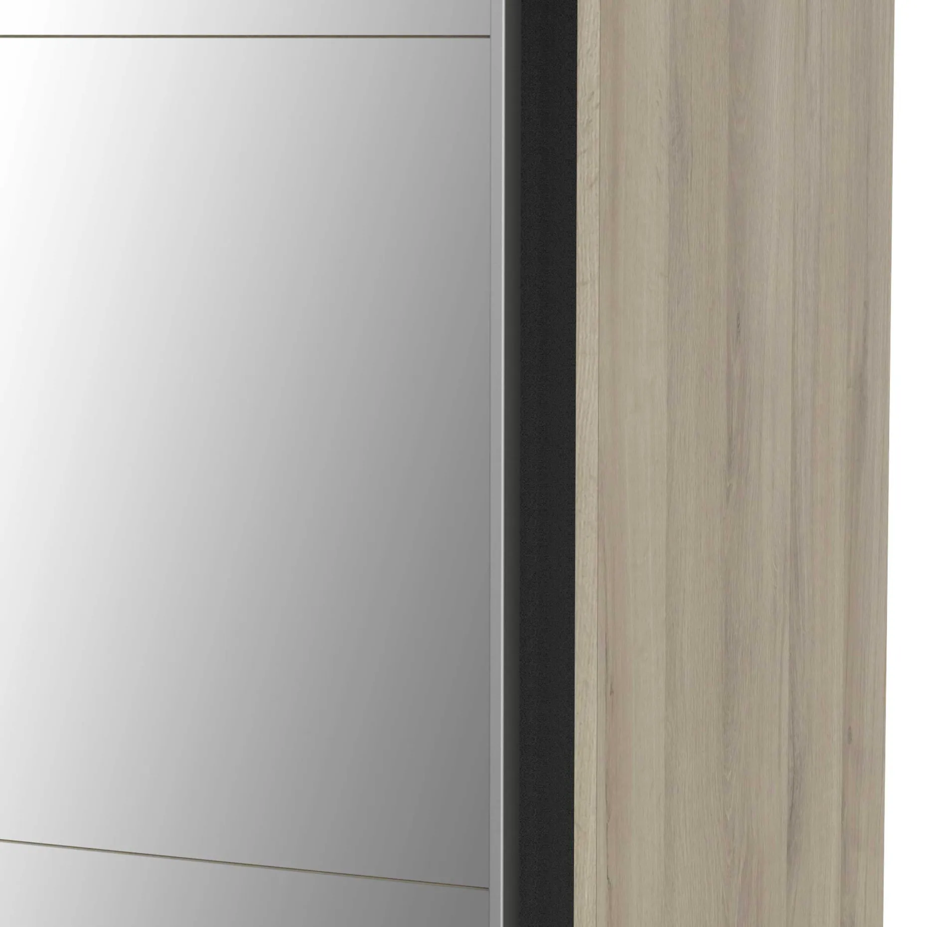 Kleiderschrank Spectre 178cm mit Schiebetüren und Spiegel - Eiche Dekor