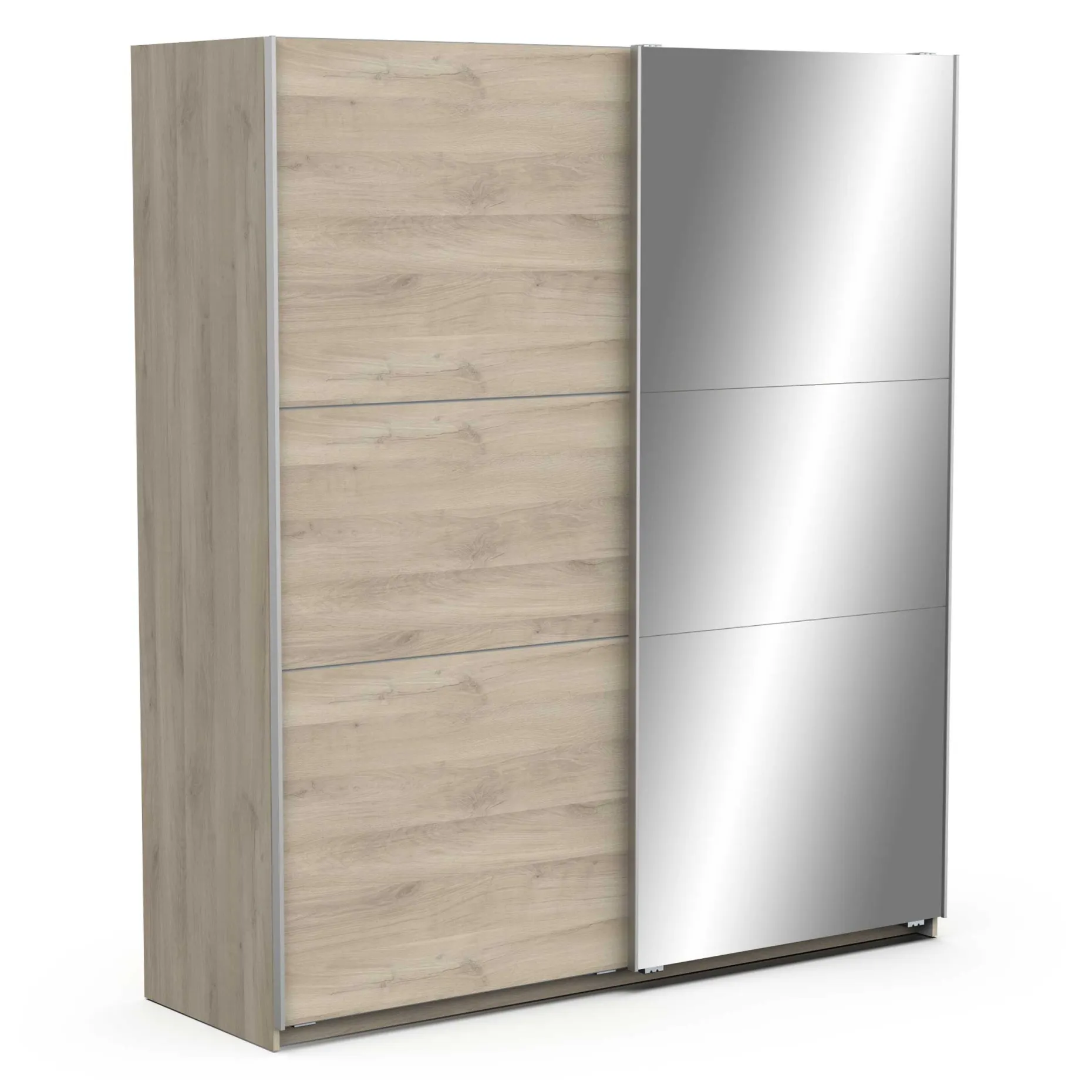 Kleiderschrank Spectre 178cm mit Schiebetüren und Spiegel - Eiche Dekor