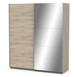 Kleiderschrank Spectre 178cm mit Schiebetüren und Spiegel - Eiche Dekor