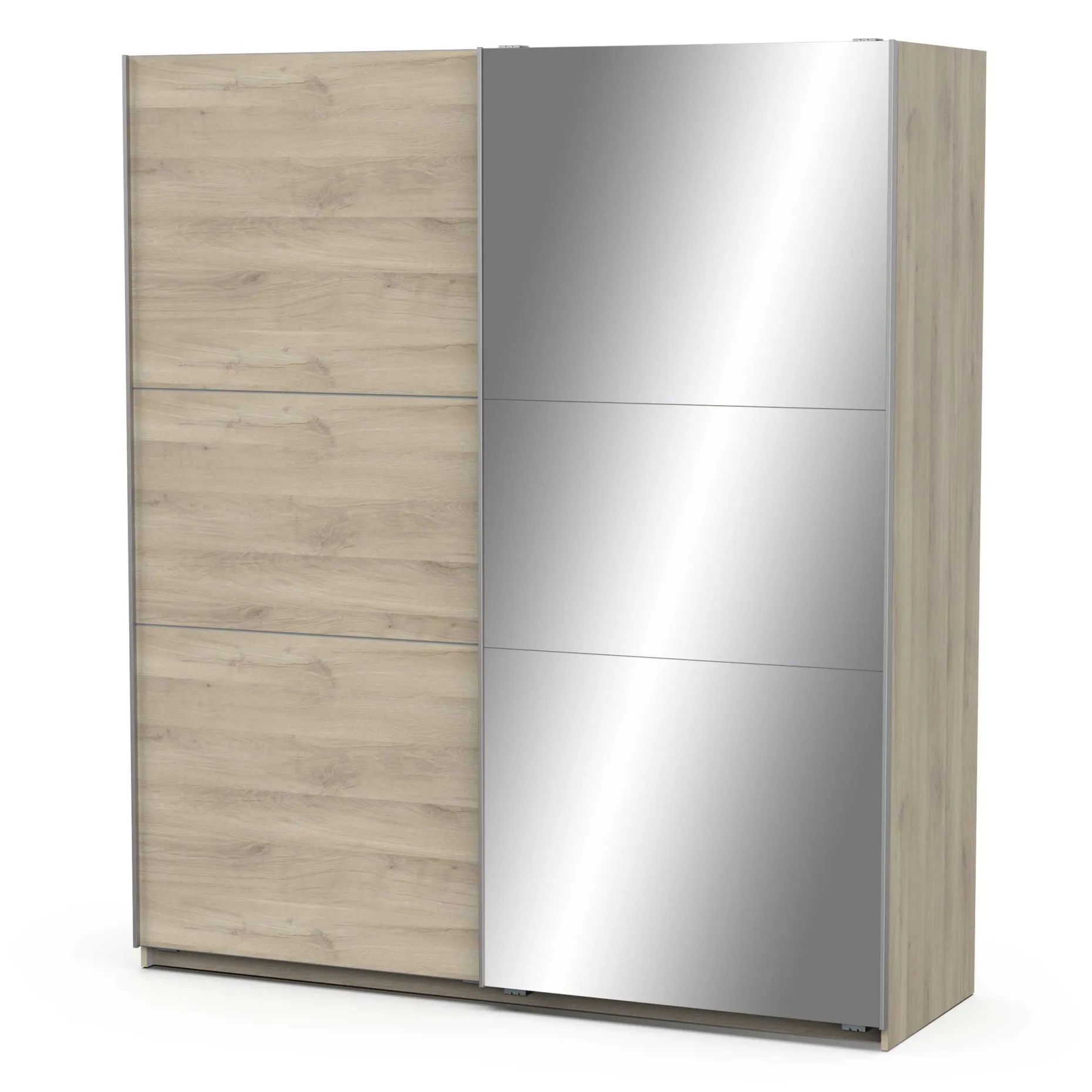 Kleiderschrank Spectre 178cm mit Schiebetüren und Spiegel - Eiche Dekor