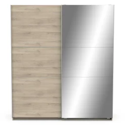 Kleiderschrank Spectre 178cm mit Schiebetüren und Spiegel - Eiche Dekor