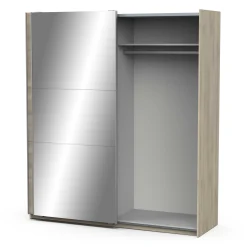 Kleiderschrank Spectre 178cm mit Schiebetüren und Spiegel - Eiche Dekor