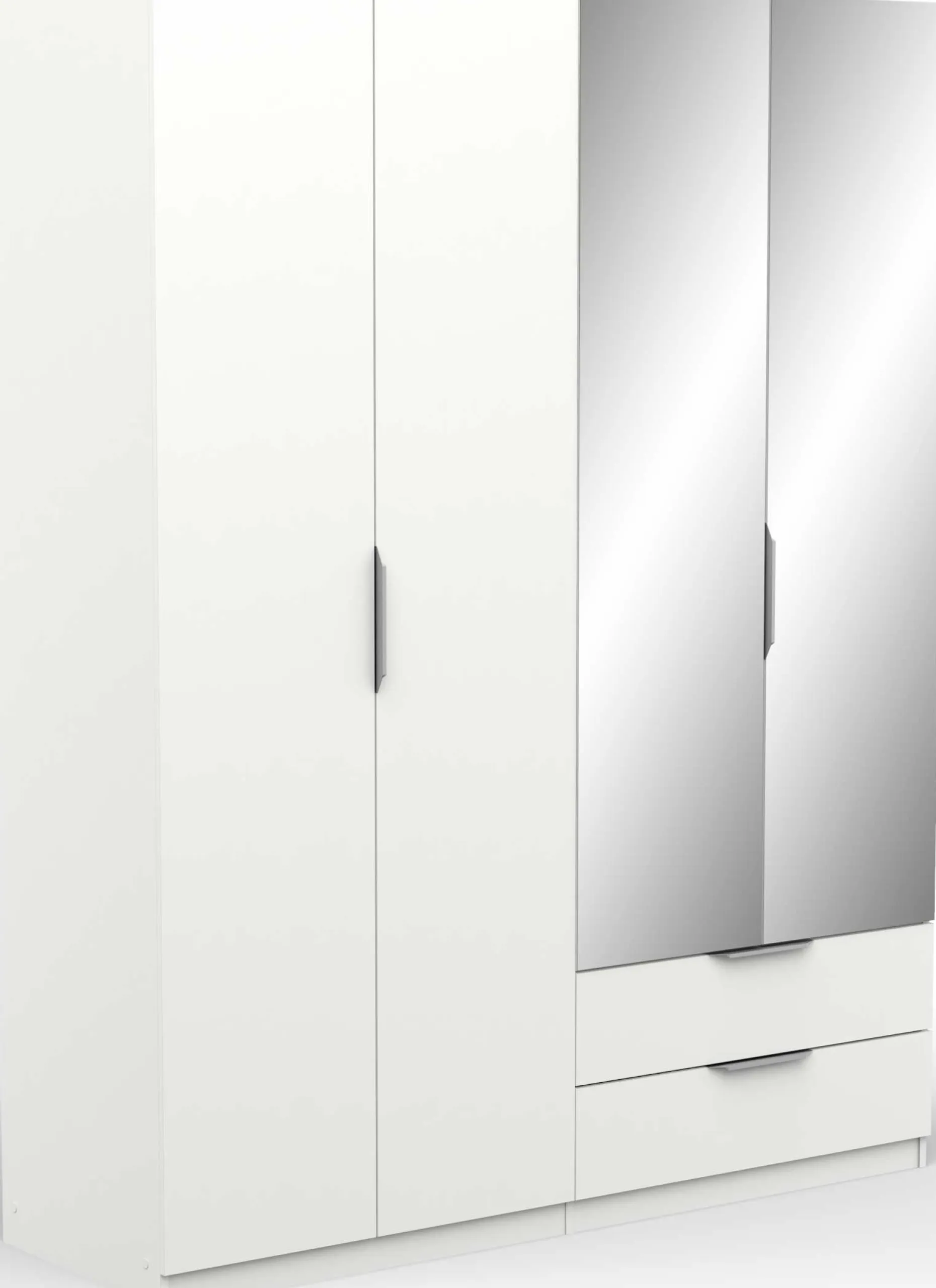 Kleiderschrank Spectre 157cm mit Spiegel - matt weiß