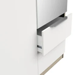 Kleiderschrank Spectre 120cm mit Spiegel - matt weiß/Eiche