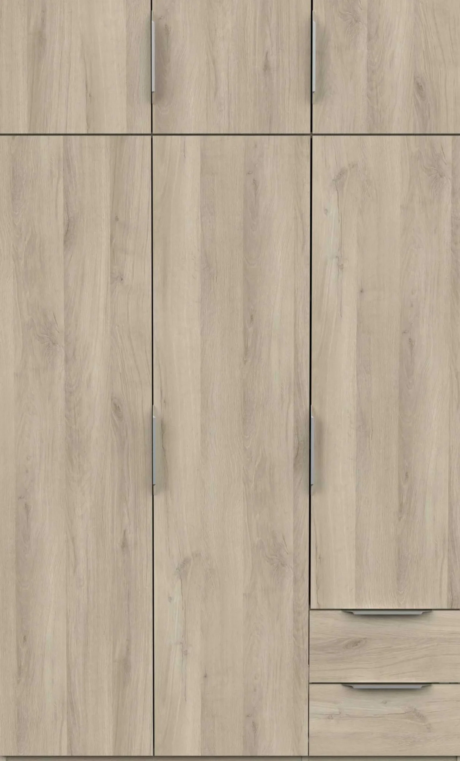 Kleiderschrank Spectre 120cm 6 Türen und 2 Schubladen - Eiche