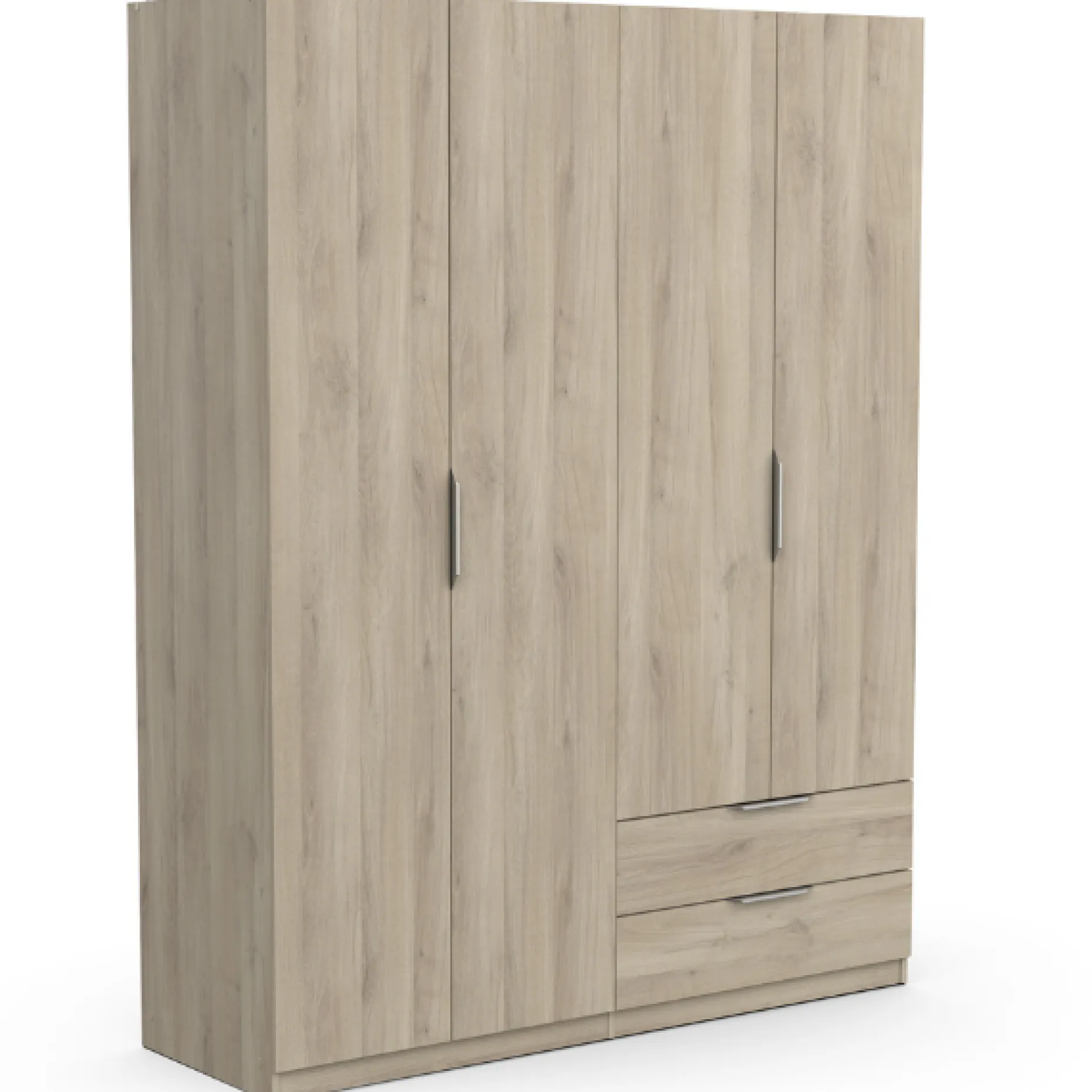 Kleiderschrank Spectre 157cm 4 Türen und 2 Schubladen - Eiche