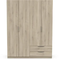 Kleiderschrank Spectre 157cm 4 Türen und 2 Schubladen - Eiche
