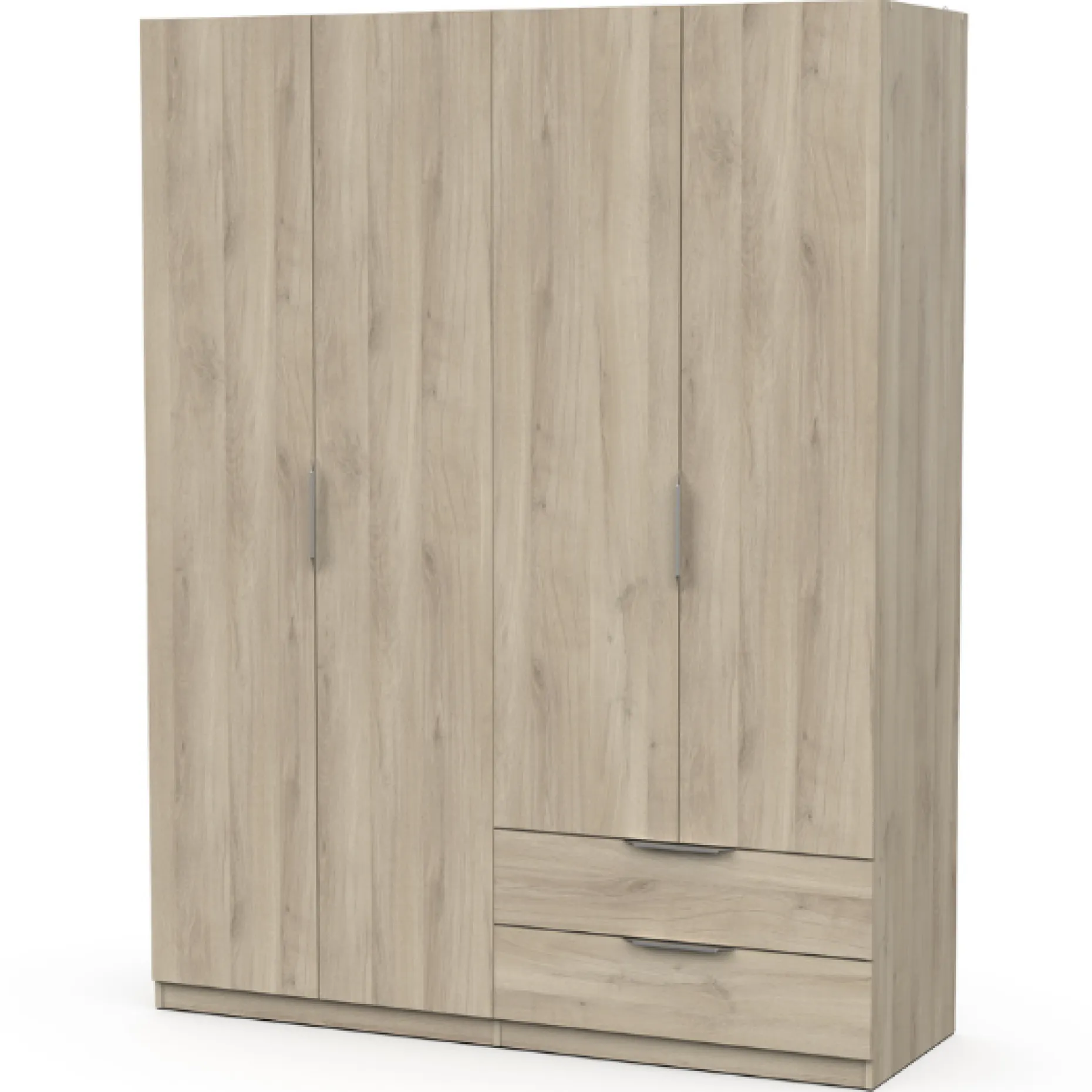 Kleiderschrank Spectre 157cm 4 Türen und 2 Schubladen - Eiche