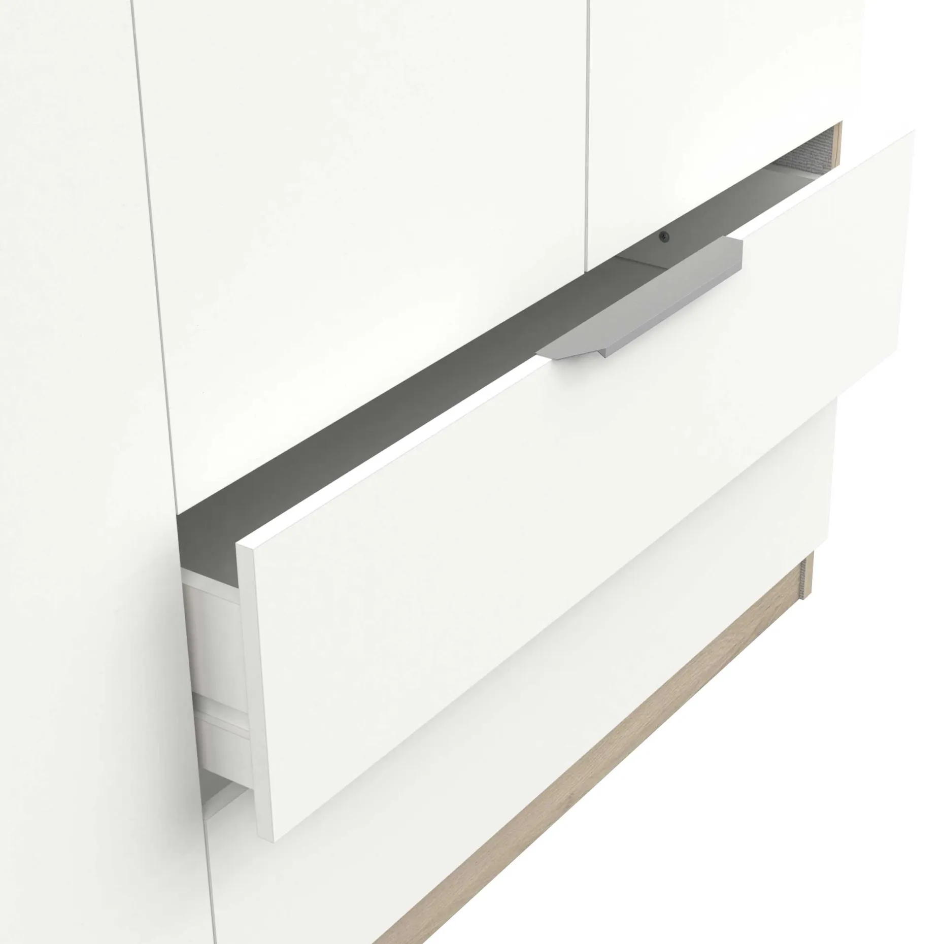 Kleiderschrank Spectre 157cm 8 Türen und 2 Schubladen - matt weiß/Eiche Dekor