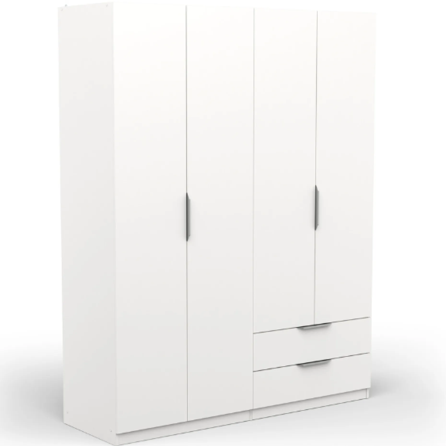Kleiderschrank Spectre 157cm 4 Türen und 2 Schubladen - matt weiß