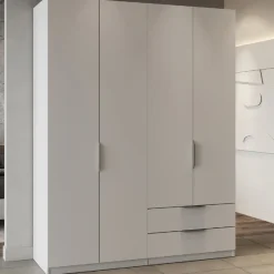 Kleiderschrank Spectre 157cm 4 Türen und 2 Schubladen - matt weiß