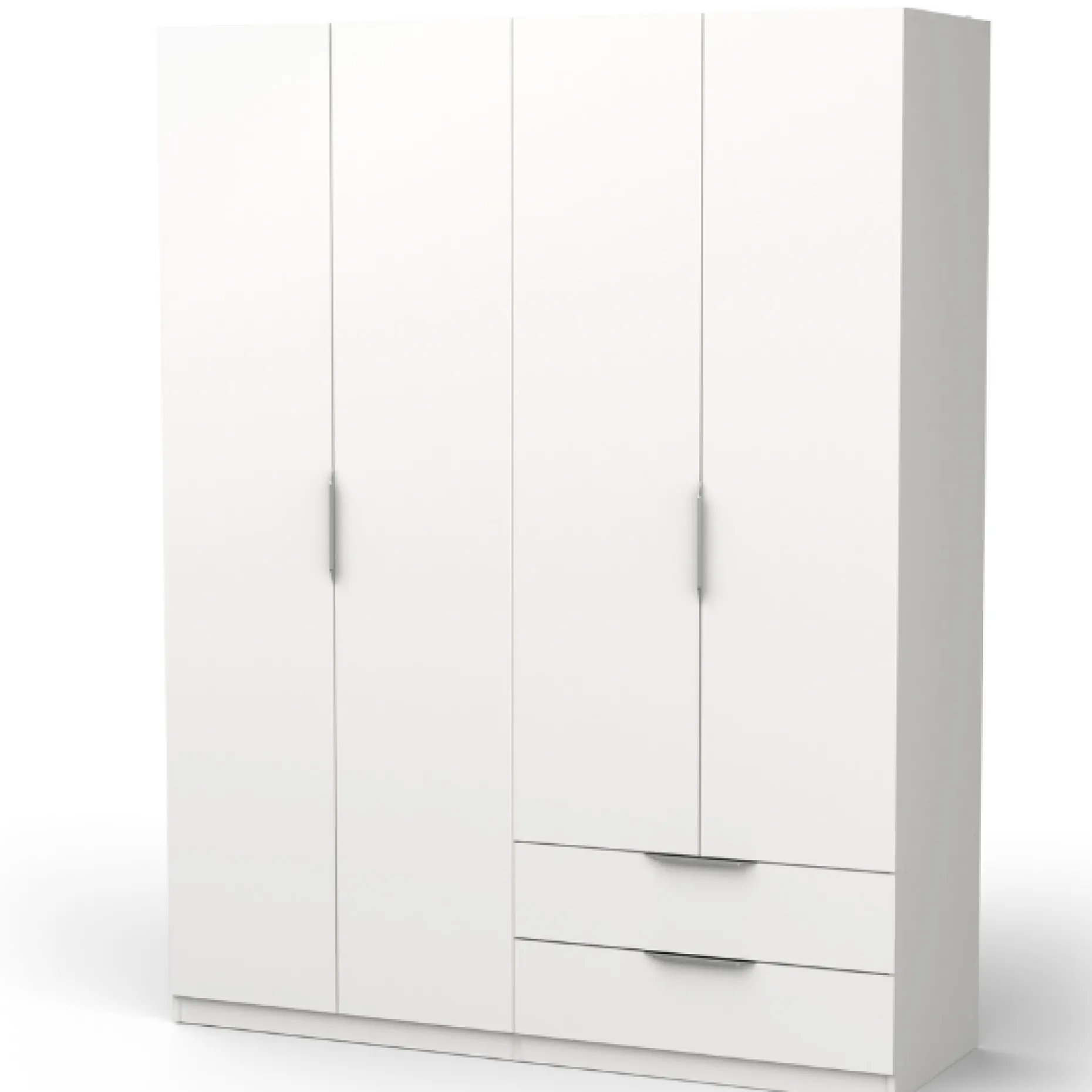 Kleiderschrank Spectre 157cm 4 Türen und 2 Schubladen - matt weiß