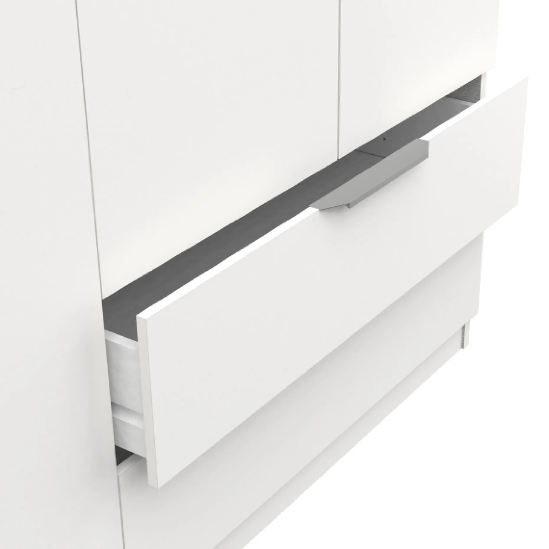 Kleiderschrank Spectre 157cm 4 Türen und 2 Schubladen - matt weiß