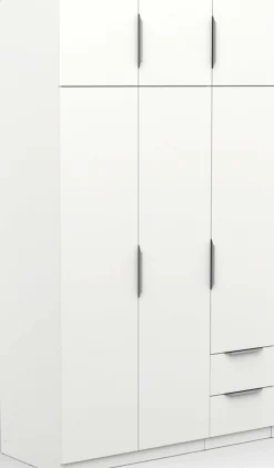 Kleiderschrank Spectre 120cm 6 Türen und 2 Schubladen - matt weiß