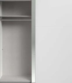 Kleiderschrank Swings - 178x59x203cm - mit Spiegel - 2 Türen - weiß