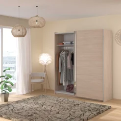 Kleiderschrank Swings - 178x59x203cm - mit Spiegel - 2 Türen - Eichendekor