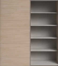 Kleiderschrank Swings - 178x59x203cm - mit Spiegel - 2 Türen - Eichendekor