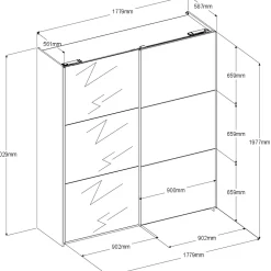 Kleiderschrank Swings - 178x59x203cm - mit Spiegel - 2 Türen - Eichendekor