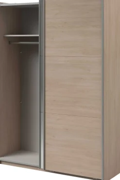 Kleiderschrank Swings - 148x59x203cm - mit Spiegel - 2 Türen - Eichendekor
