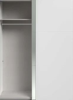 Kleiderschrank Swings - 148x59x203cm - mit Spiegel - 2 Türen - weiß
