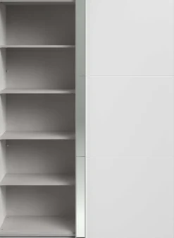 Kleiderschrank Swings - 148x59x203cm - mit Spiegel - 2 Türen - weiß