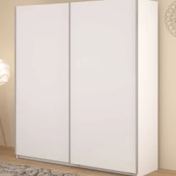 Kleiderschrank Swings - 178x59x203cm - 2 Türen - weiß