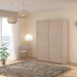 Kleiderschrank Swings - 148x59x203cm - 2 Türen - Eiche Dekor