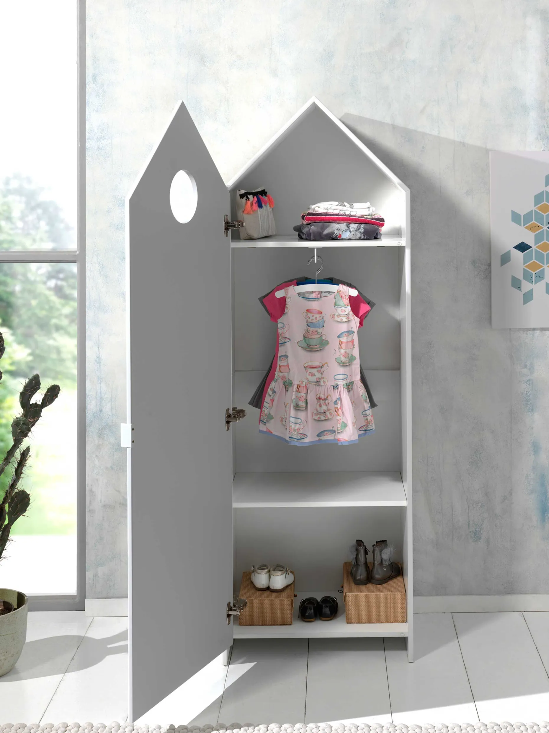 Kleiderschrank 2-teilig Casami - 115x37x172 cm - Weiß
